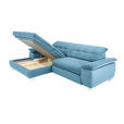 ECKSOFA in Mikrofaser Pastellblau  - Chromfarben/Pastellblau, Design, Textil/Metall (180/265cm) - Carryhome