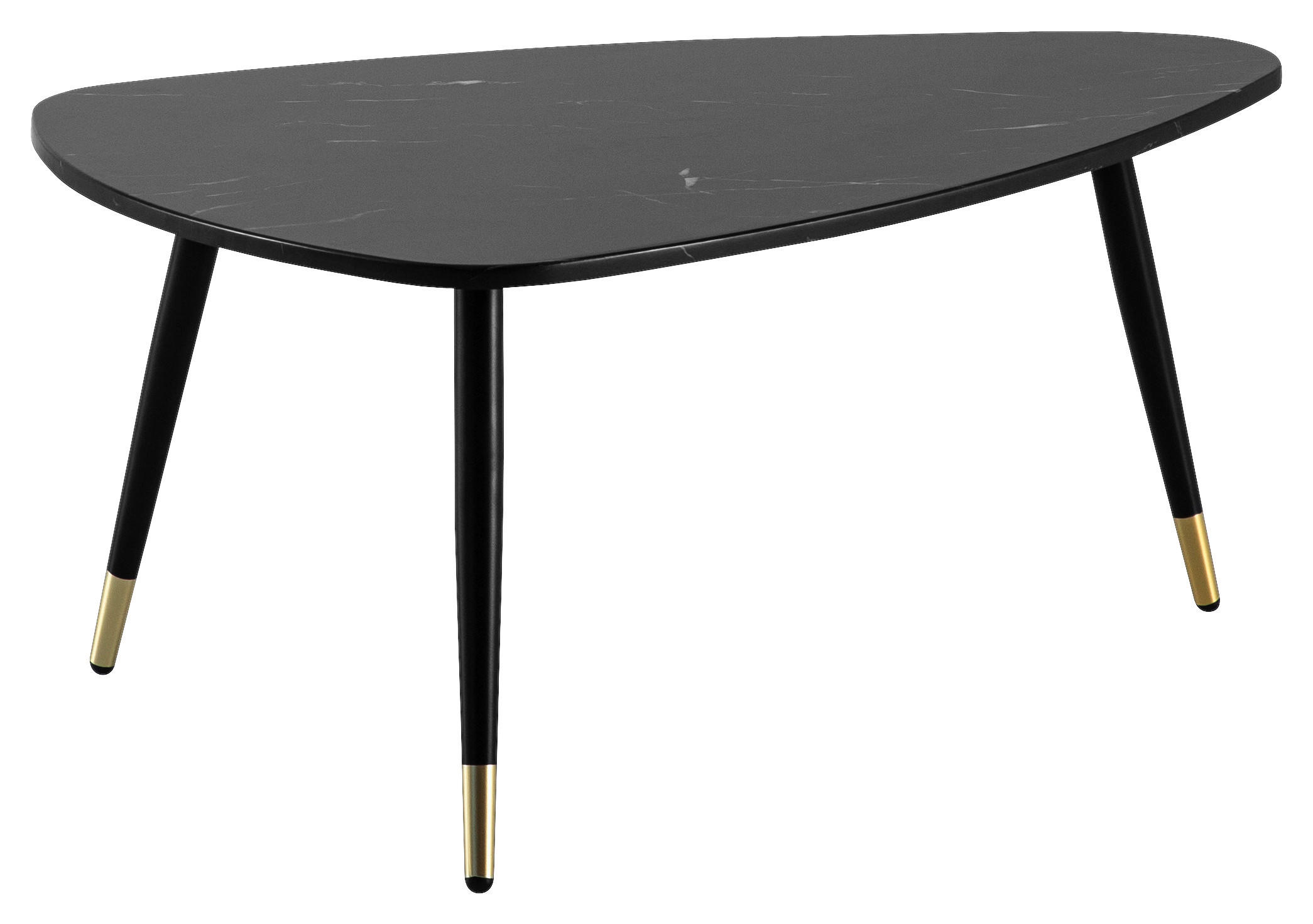 COUCHTISCH 90/60/41 cm organisch Schwarz  - Goldfarben/Schwarz, Design, Holzwerkstoff/Metall (90/60/41cm) - MID.YOU