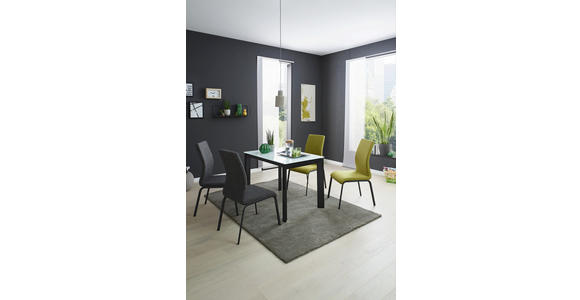 ESSTISCH rechteckig Grau, Schwarz - Schwarz/Grau, Design, Glas/Metall (110(155)/70/77cm) - Dieter Knoll