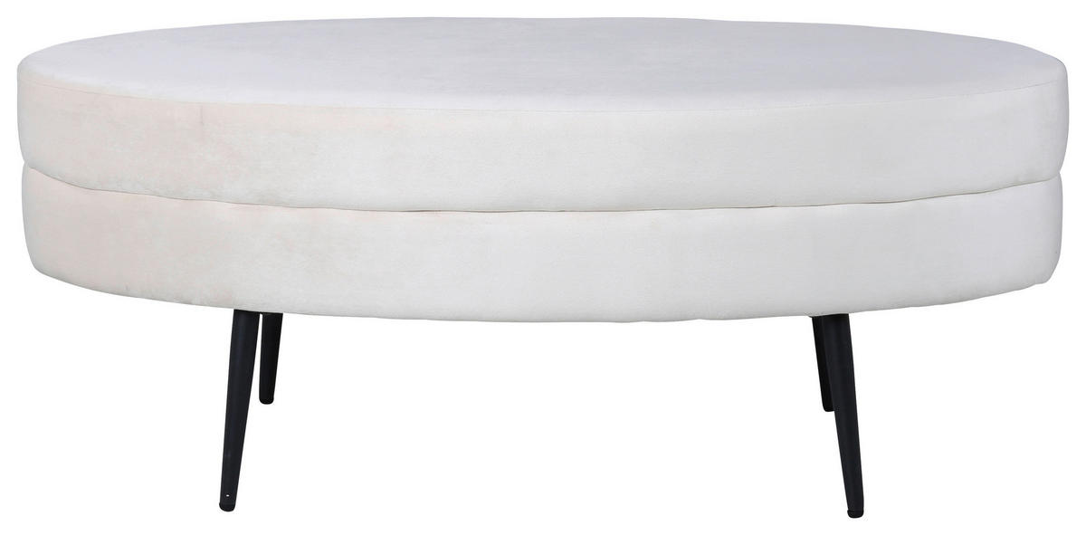 BÄNK i metall, textil vit  - vit, Design, metall/textil (100/41/40cm) - Livetastic