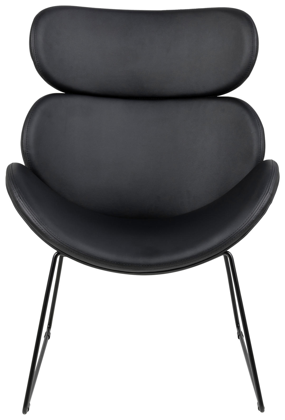 SESSEL Lederlook Schwarz    - Schwarz, Trend, Textil/Metall (69/90,5/78,5cm) - MID.YOU