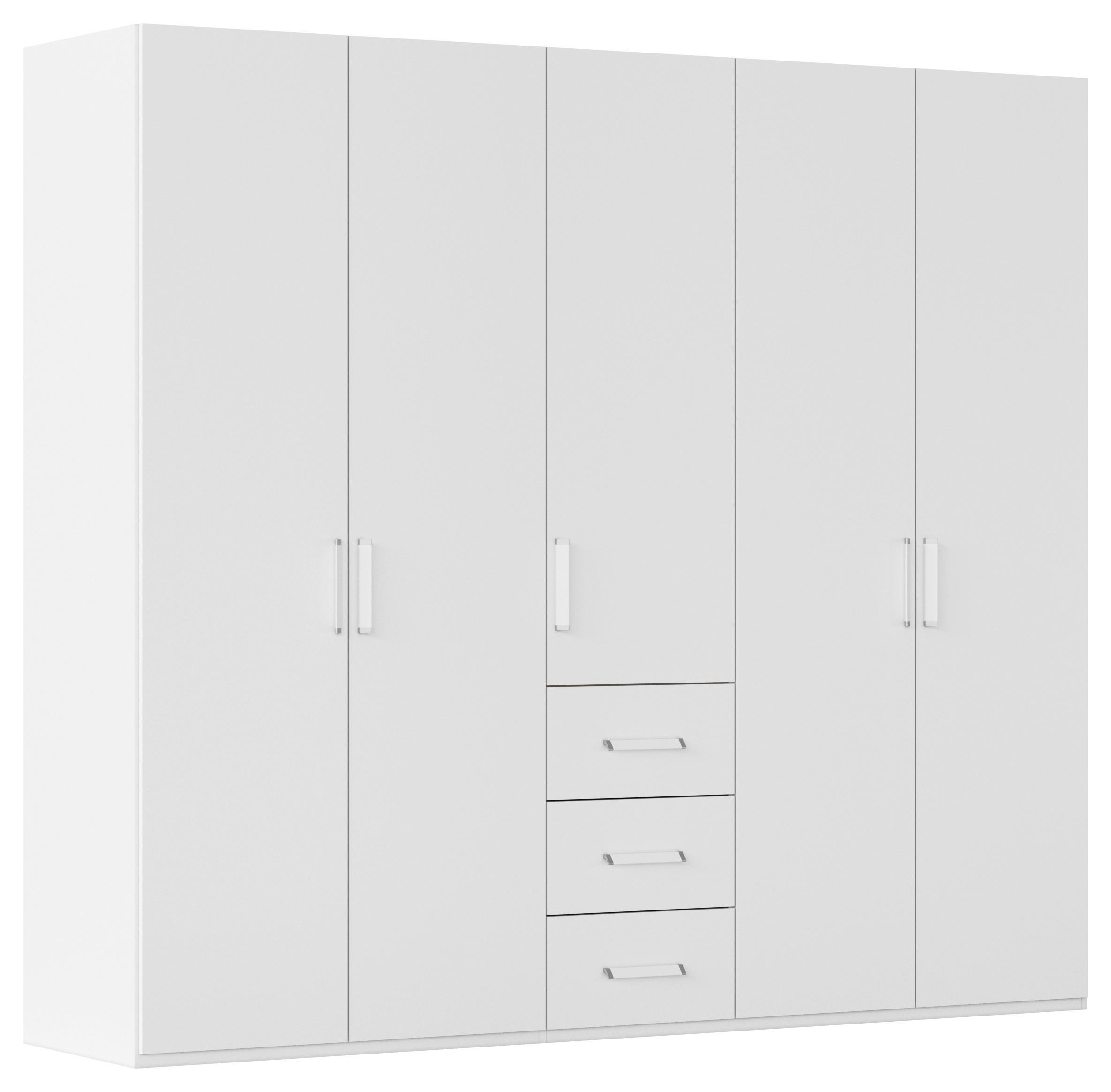 DREHTÜRENSCHRANK 251/223/60 cm 5-türig Weiß  - Weiß, Design, Holzwerkstoff/Kunststoff (251/223/60cm) - Novel