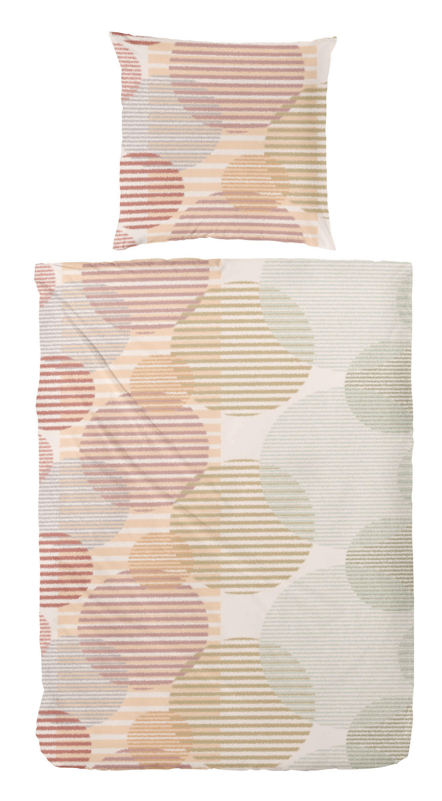 BETTWÄSCHE 155/220 cm  - Graugrün, Design, Textil (155/220cm)