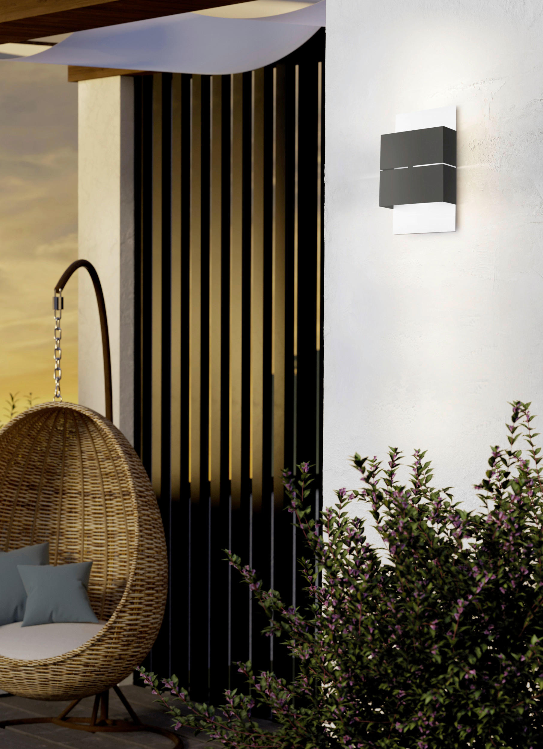 Thumbnail - Eglo AUßENWANDLEUCHTE Kibea, Anthrazit, Weiß, Metall, 15 cm, Lampen & Leuchten, Außenbeleuchtung, Außenleuchten