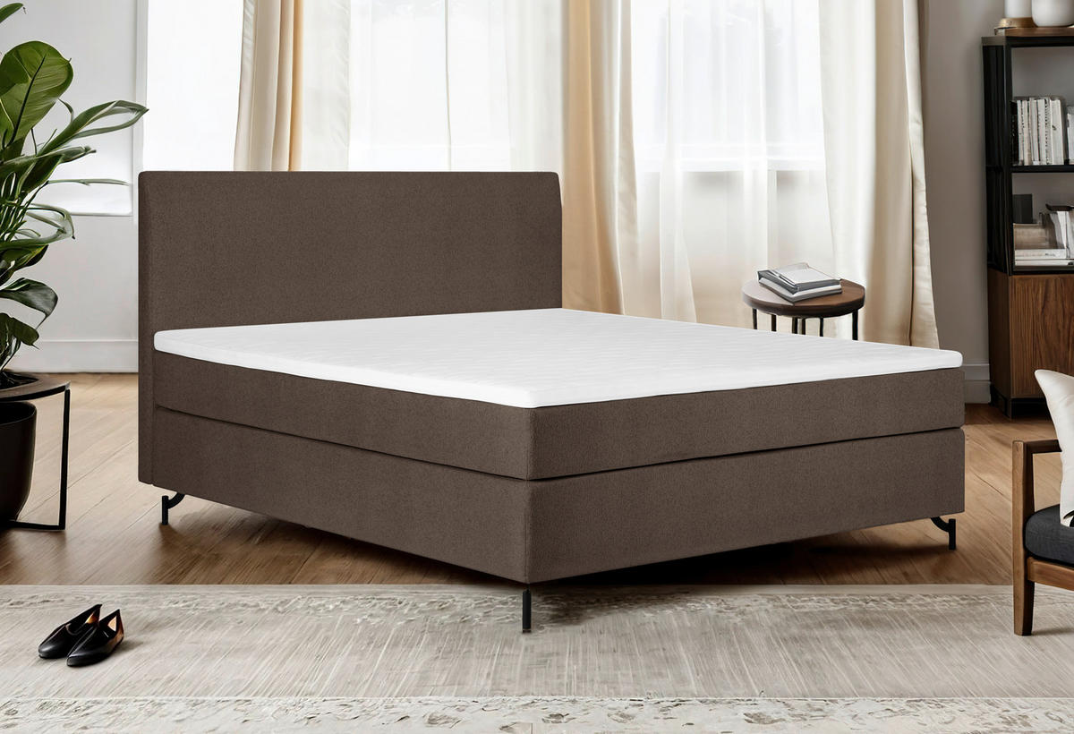 BOXSPRINGBETT 160/200 cm  in Braun  - Schwarz/Braun, Modern, Textil (160/200cm) - MID.YOU