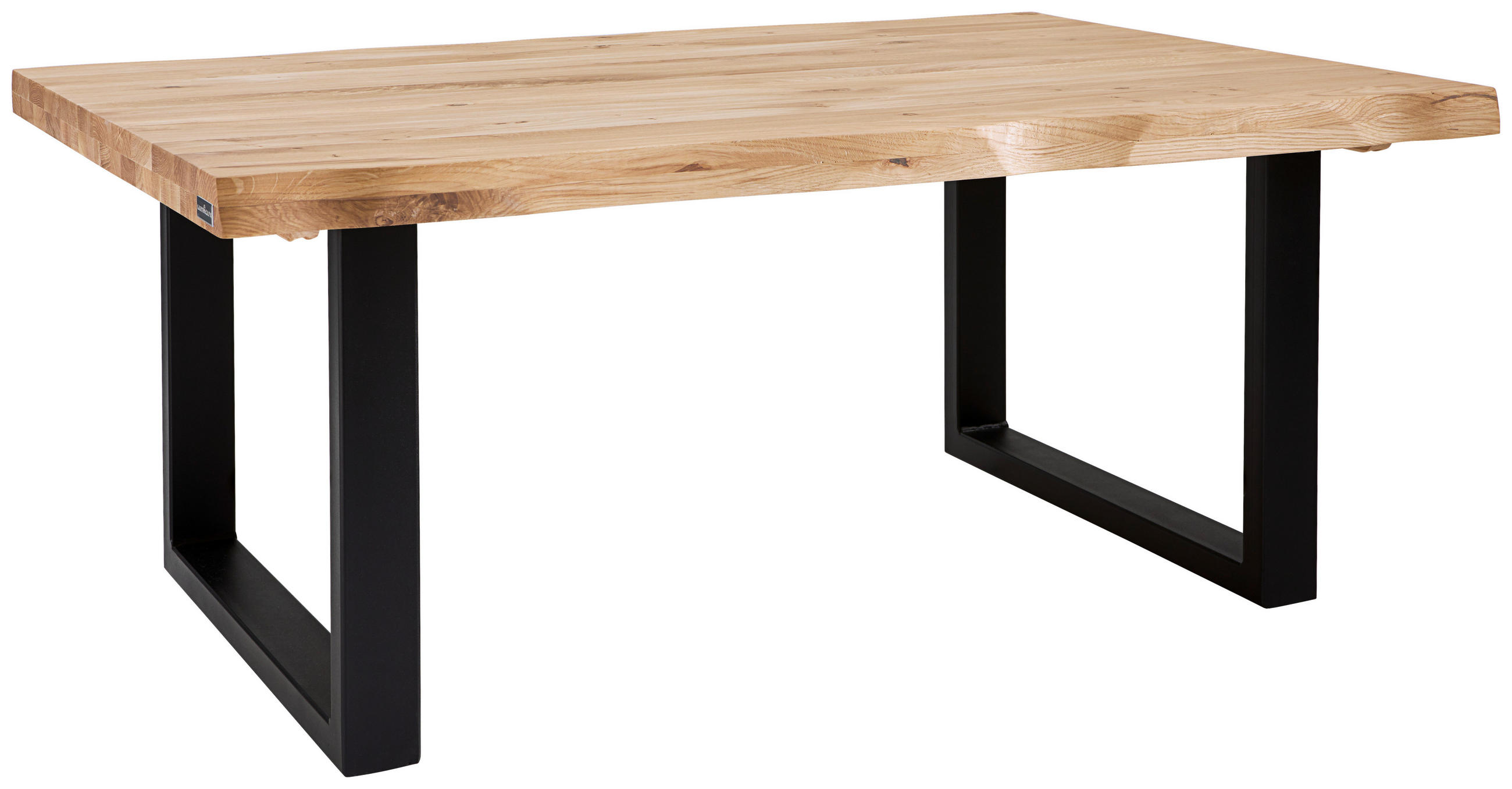 COUCHTISCH Wildeiche massiv 110/75/45 cm rechteckig Eichefarben  - Eichefarben/Schwarz, Natur, Holz/Metall (110/75/45cm) - Landscape