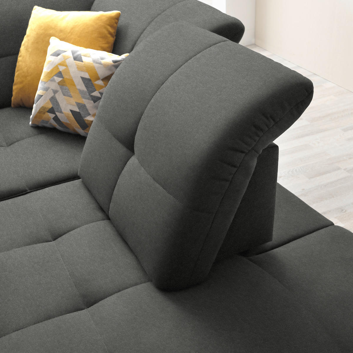 ECKSOFA in Chenille Dunkelgrau  310/240 cm  - Dunkelgrau/Schwarz, Design, Textil/Metall (310/240cm) - Xora