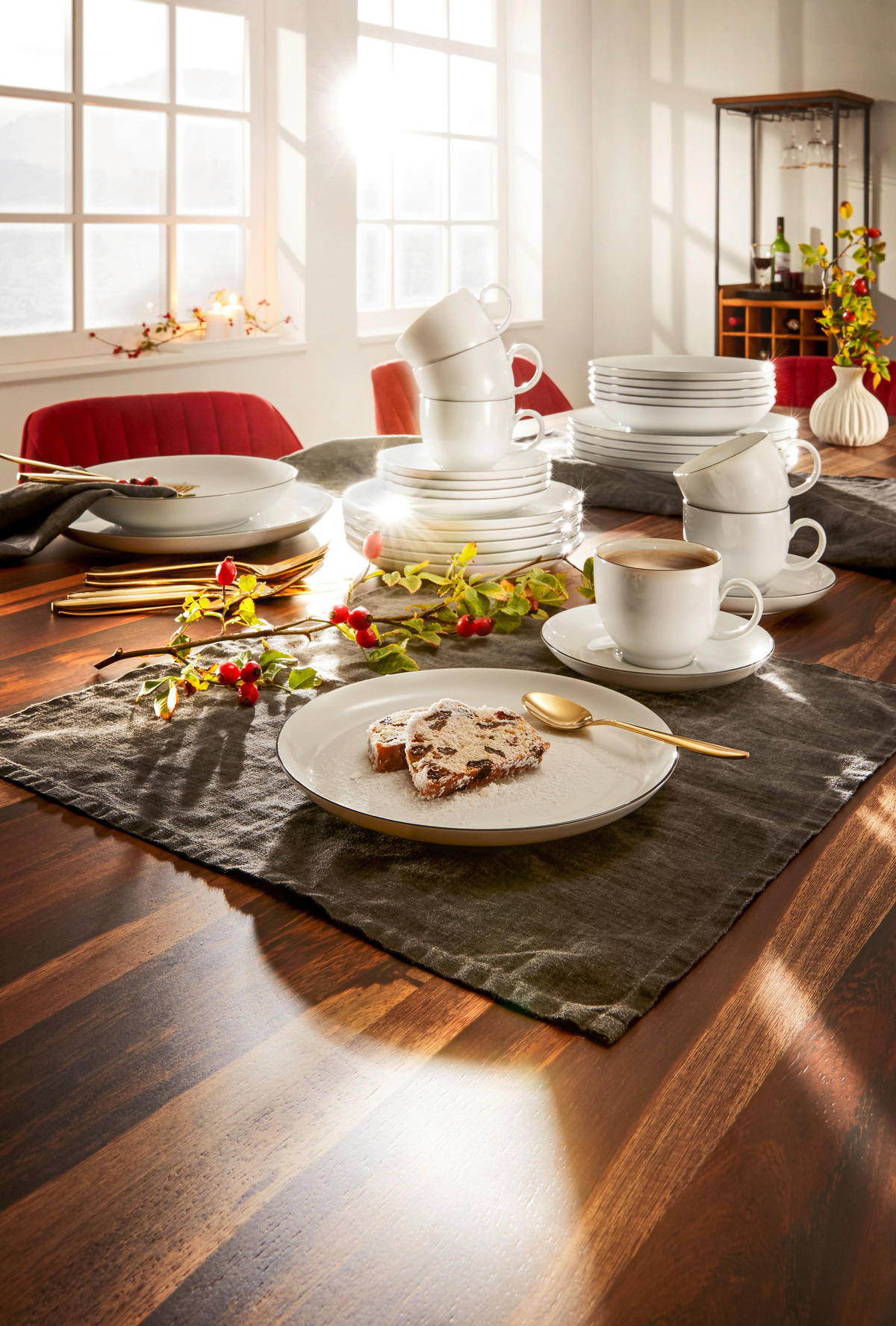 KOMBINOVANÝ SERVIS, 30-dielne, porcelán - čierna/biela, Basics, keramika - Seltmann Weiden