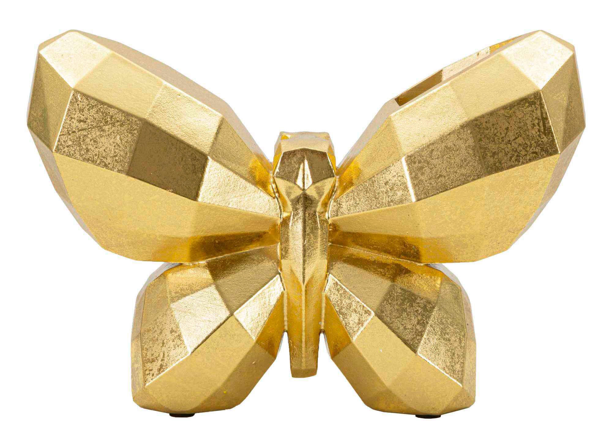 Vase Butterfly Gold  - Goldfarben, Basics, Kunststoff (22.5/15/8cm)