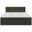 BOXBETT 160/200 cm  in Dunkelgrün  - Dunkelgrün/Schwarz, KONVENTIONELL, Holz/Kunststoff (160/200cm) - Carryhome