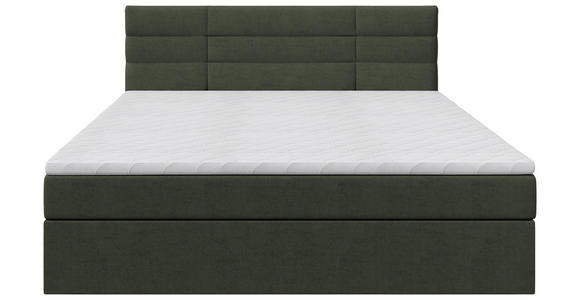 BOXBETT 160/200 cm  in Dunkelgrün  - Dunkelgrün/Schwarz, KONVENTIONELL, Holz/Kunststoff (160/200cm) - Carryhome