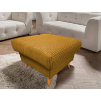 HOCKER Textil Goldfarben  - Goldfarben/Naturfarben, Design, Holz/Textil (61/43/61cm) - P & B