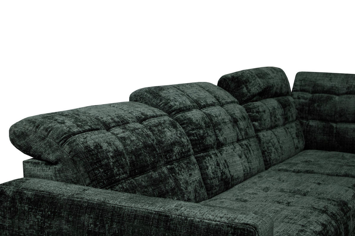 ROHOVÁ SEDAČKA, textil, zelená - černá/zelená, Design, dřevo/textil (297/216cm) - Xora
