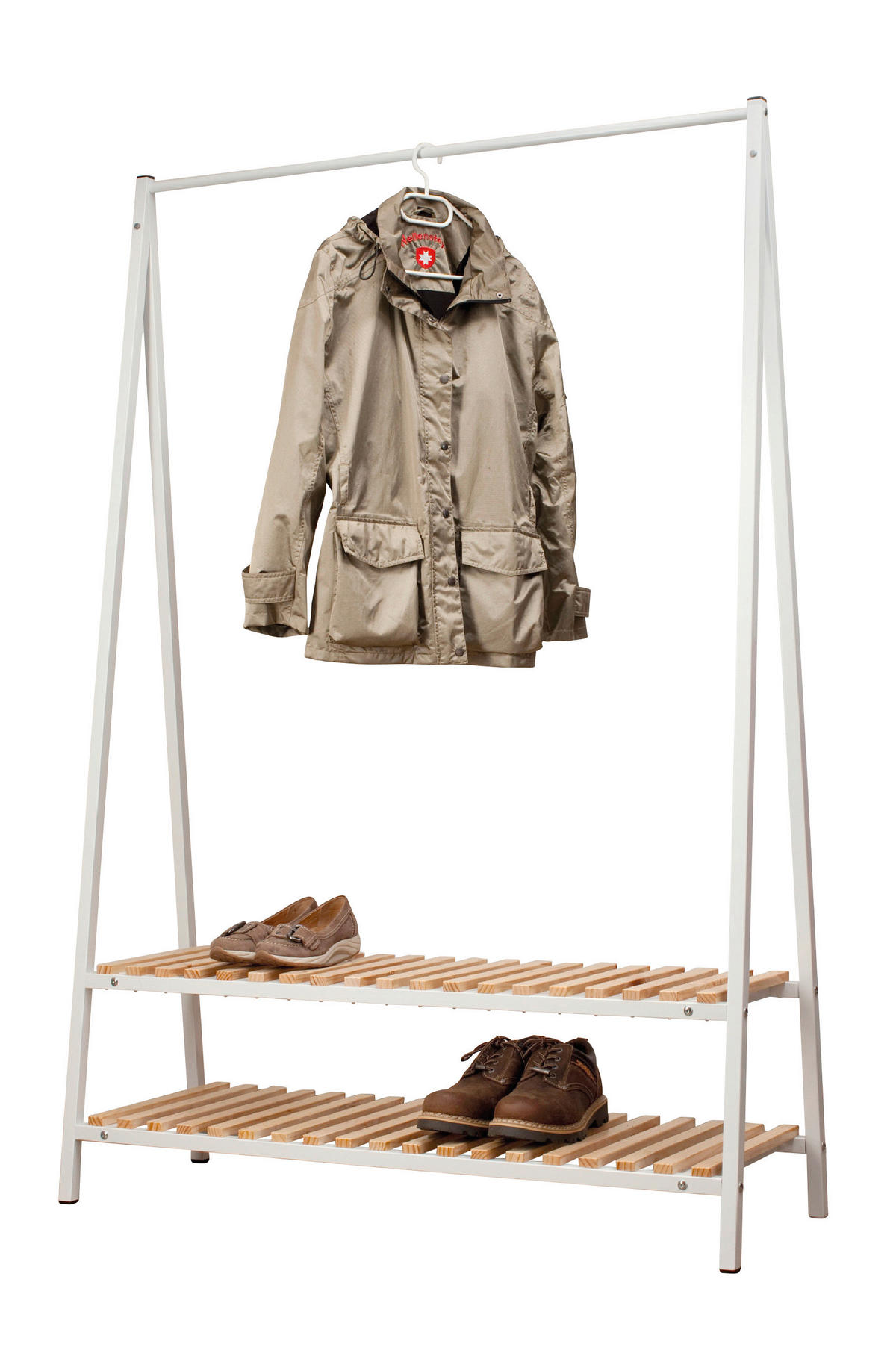 GARDEROBENSTÄNDER in Weiß, Kieferfarben 120/180/43 cm   - Weiß/Kieferfarben, Design, Holz/Metall (120/180/43cm)