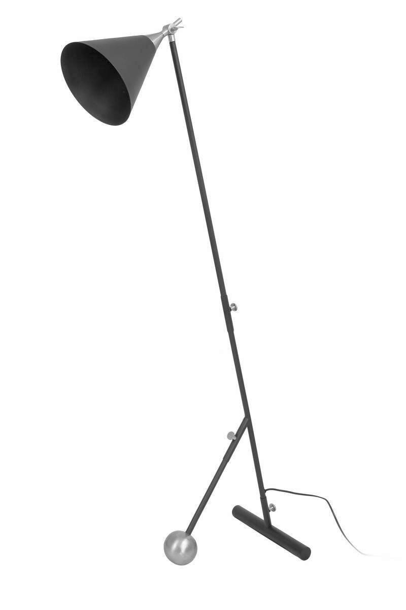 STEHLEUCHTE  30/148/42 cm   - Silberfarben/Schwarz, Design, Kunststoff/Metall (30/148/42cm) - Kayoom