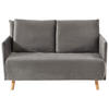SCHLAFSOFA Samt Grau  - Naturfarben/Grau, Design, Holz/Kunststoff (132/82/91cm) - Livetastic