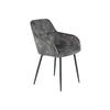ŽIDLE S PODRUČKAMI, ocel, velur, antracitová - antracitová, Moderní, kov/textil (55/84/61cm) - Livetastic