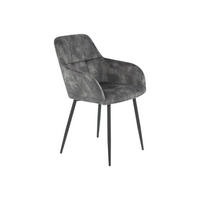 STOLIČKA S PODRÚČKAMI, oceľ, velúr, antracitová - antracitová, Modern, kov/textil (55/84/61cm) - Livetastic