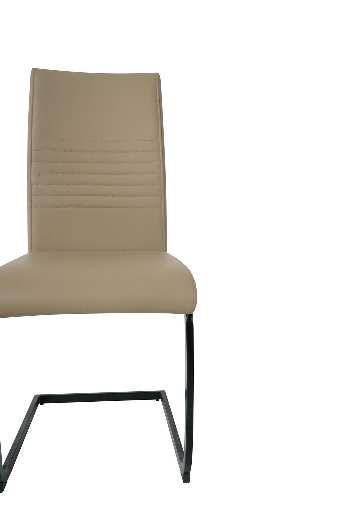 STUHL-SET 2 Stück  in Lederlook  - Taupe/Schwarz, Design, Kunststoff/Textil (42/97/59cm) - Livetastic