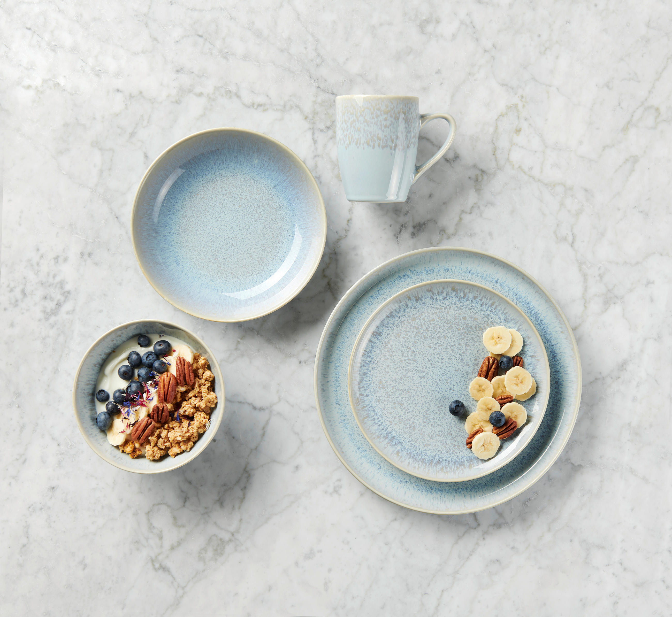 KOMBISERVICE Blau 20-teilig GLOSSY  - Blau, Trend, Keramik - Novel