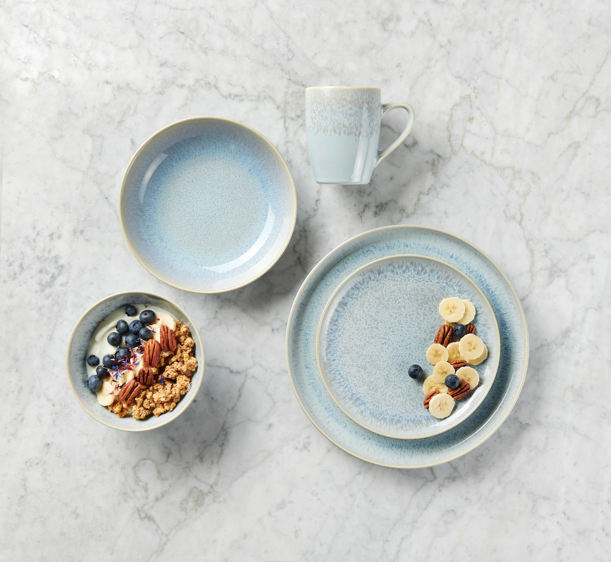 KOMBISERVICE Blau 20-teilig GLOSSY  - Blau, Trend, Keramik - Novel