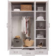 KLEIDERSCHRANK  in Weiß, Trüffeleichefarben  - Trüffeleichefarben/Graphitfarben, LIFESTYLE, Holzwerkstoff/Metall (148/201/62cm) - Carryhome