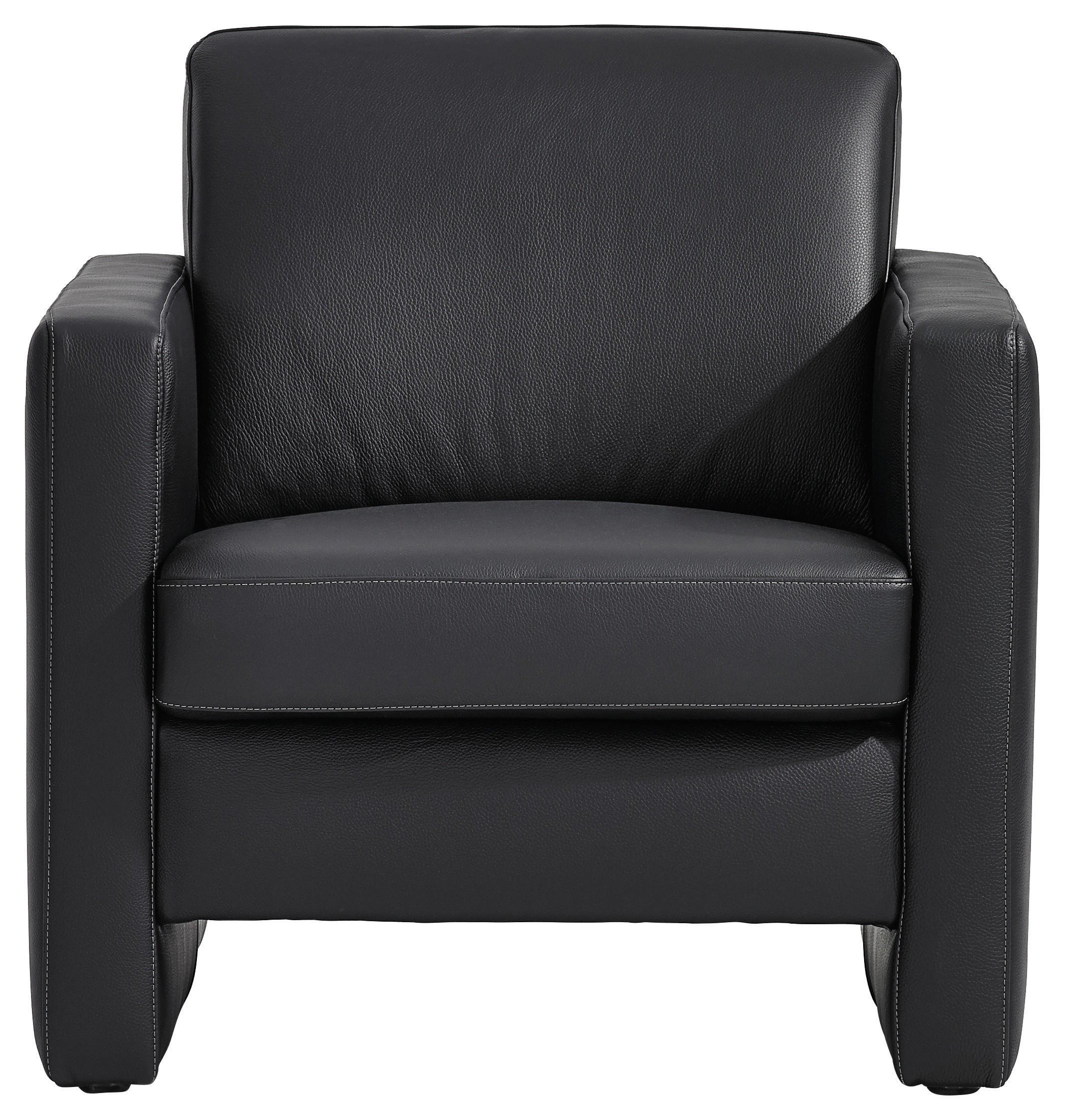 SESSEL Echtleder Schwarz    - Schwarz, KONVENTIONELL, Leder/Kunststoff (84/85/94cm) - Musterring