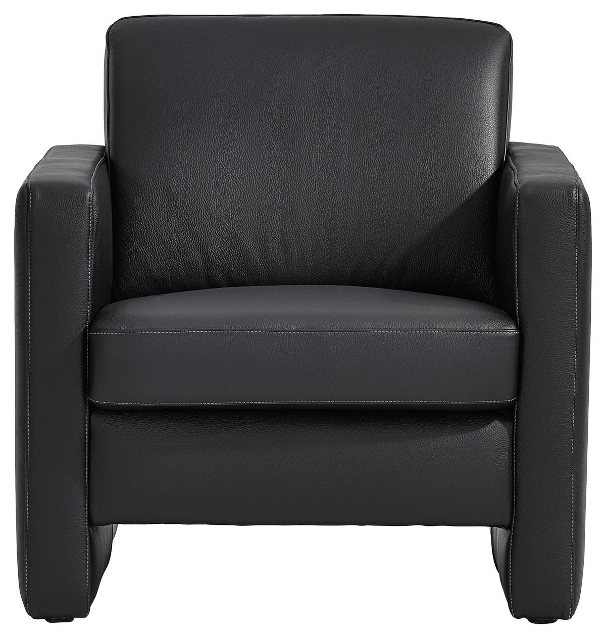SESSEL Echtleder Schwarz    - Schwarz, KONVENTIONELL, Leder/Kunststoff (84/85/94cm) - Musterring