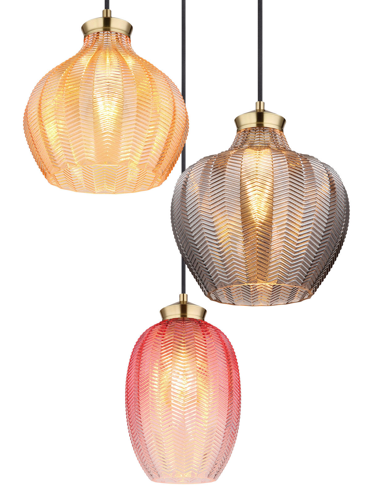 HÄNGELEUCHTE 45/120 cm  - Goldfarben/Multicolor, Basics, Glas/Metall (45/120cm) - Globo