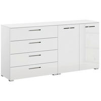 SIDEBOARD 160/81/42 cm  in Weiss, Weiss Hochglanz  - Weiss Hochglanz/Chromfarben, Design, Holzwerkstoff/Kunststoff (160/81/42cm) - Novel