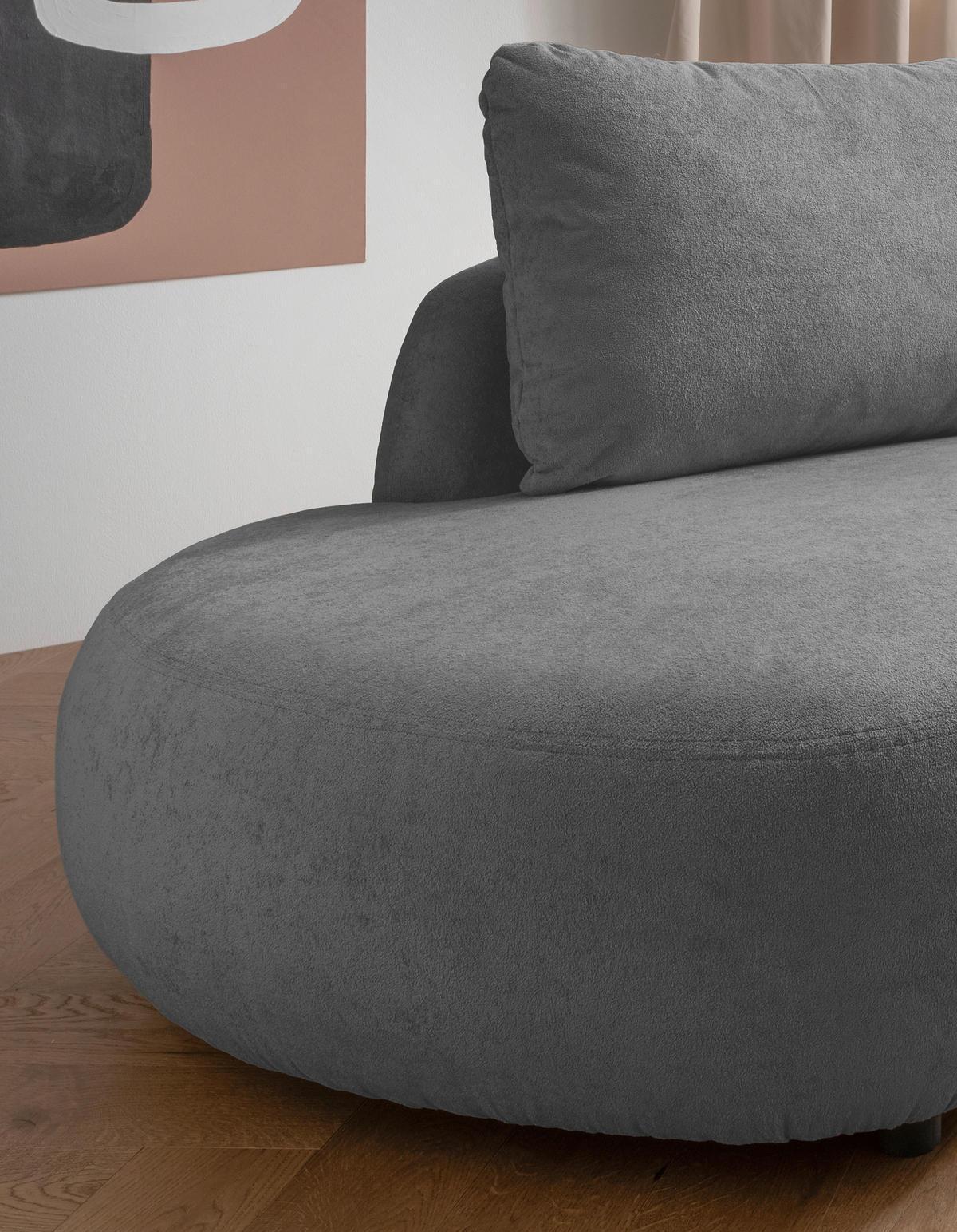 ECKSOFA in Mikrofaser Anthrazit  - Anthrazit/Schwarz, Modern, Kunststoff/Textil (250/139cm) - Livetastic