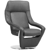 RELAXSESSEL in Leder Schwarz  - Schwarz/Grau, Design, Leder/Metall (77/113/91cm) - Koinor