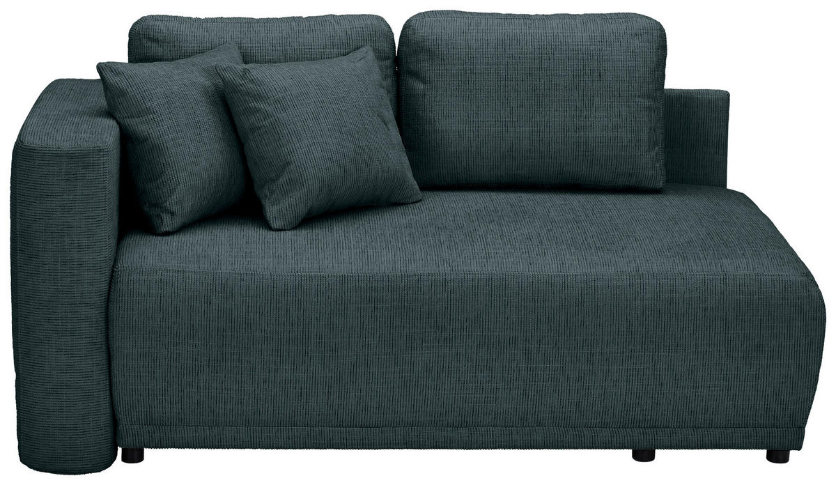 CHAISELONGUE in Chenille Dunkelblau  - Schwarz/Dunkelblau, Konventionell, Kunststoff/Textil (93/73/171cm) - MID.YOU