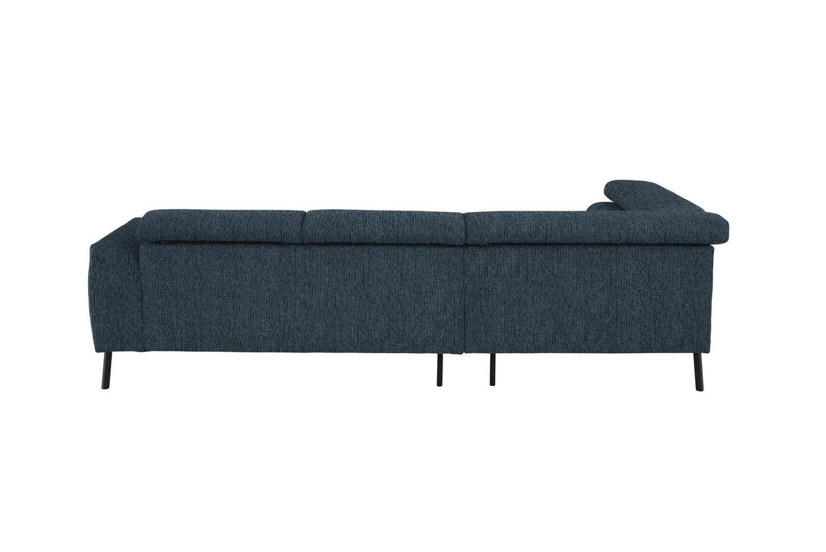 ECKSOFA in Webstoff Blau  205/280 cm  - Blau/Schwarz, Design, Textil/Metall (205/280cm) - Xora