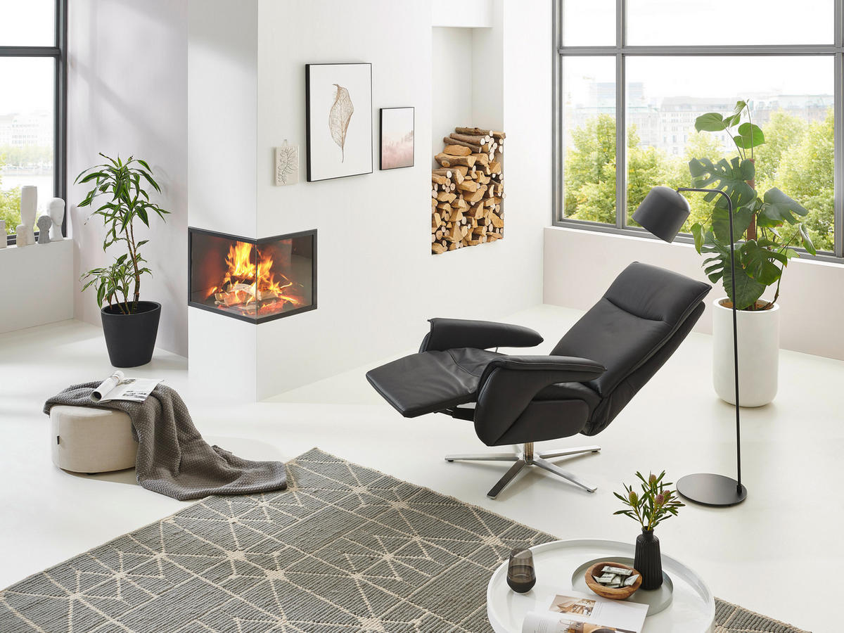 RELAXSESSEL in Leder Anthrazit  - Anthrazit, Modern, Leder (77/116/80cm) - Livetastic