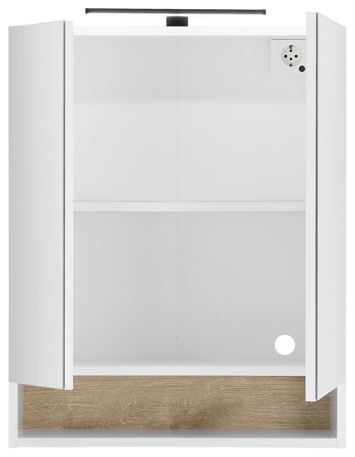 SPIEGELSCHRANK 60/75/22 cm  - Weiß, KONVENTIONELL, Glas/Holzwerkstoff (60/75/22cm) - home24