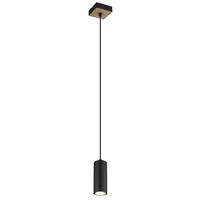 ZÁVĚSNÉ SVÍTIDLO, 9/9/120 cm  - tmavě hnědá/černá, Design, kov/kompozitní dřevo (9/9/120cm) - Globo
