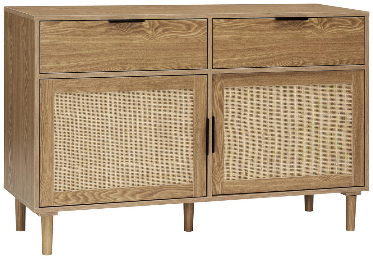 SIDEBOARD  in 120/80/39 cm  - Schwarz/Naturfarben, Natur, Holz/Holzwerkstoff (120/80/39cm) - MID.YOU