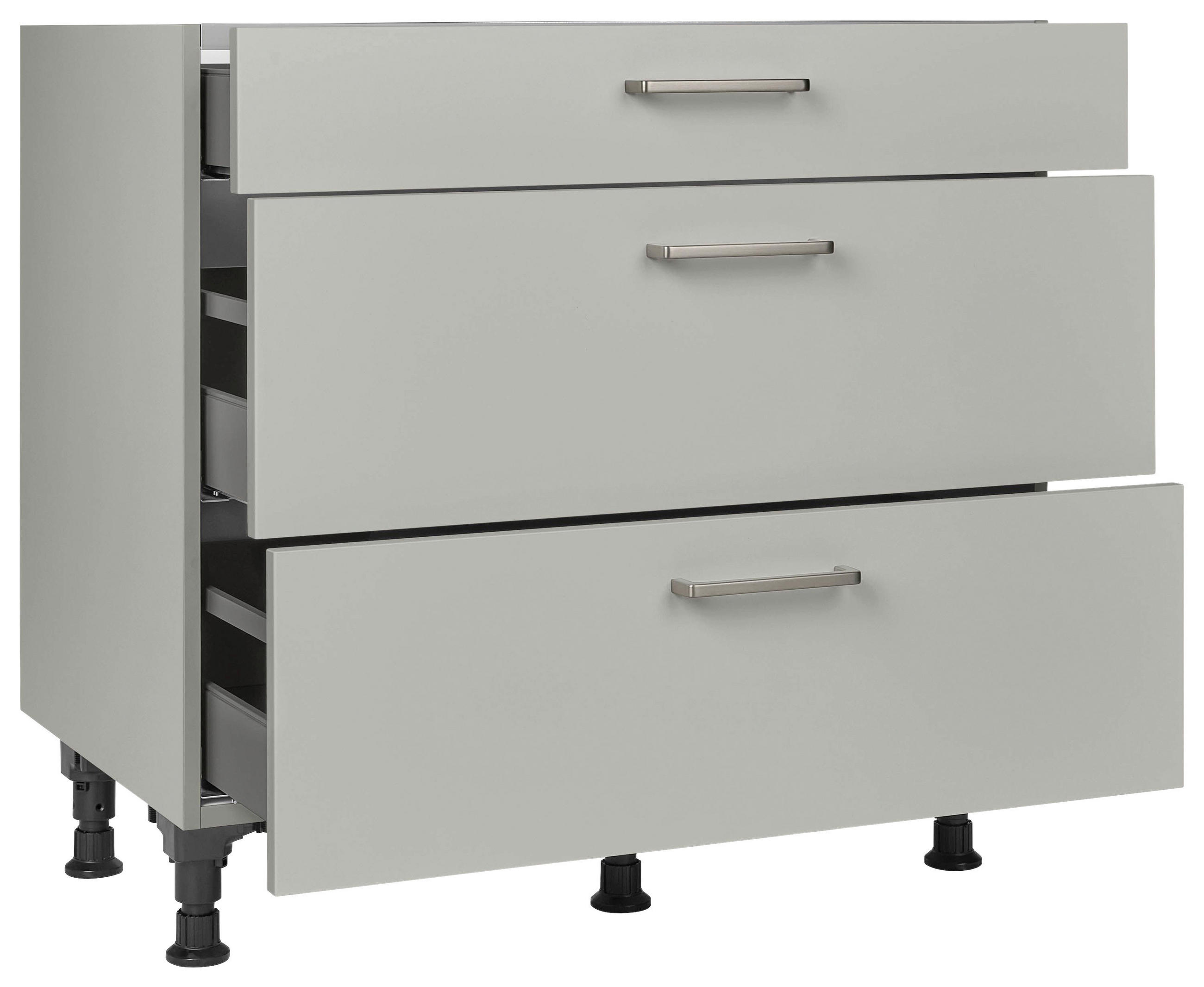 KOCHFELDUMBAUSCHRANK 90/87/56 cm  in Grau  - Edelstahlfarben/Grau, MODERN, Holzwerkstoff/Metall (90/87/56cm) - Nobilia