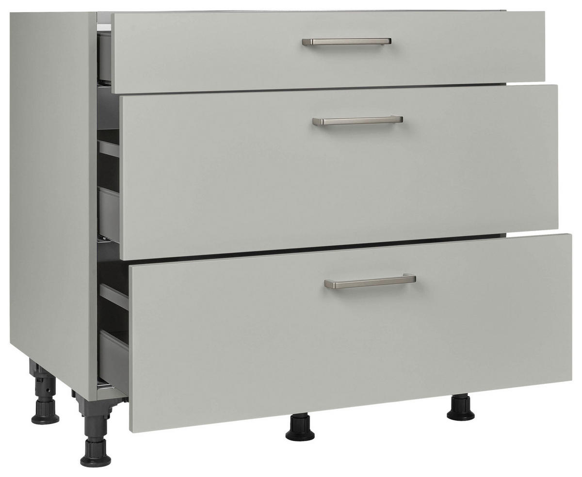 KOCHFELDUMBAUSCHRANK 90/87/56 cm  in Grau  - Edelstahlfarben/Grau, MODERN, Holzwerkstoff/Metall (90/87/56cm) - Nobilia