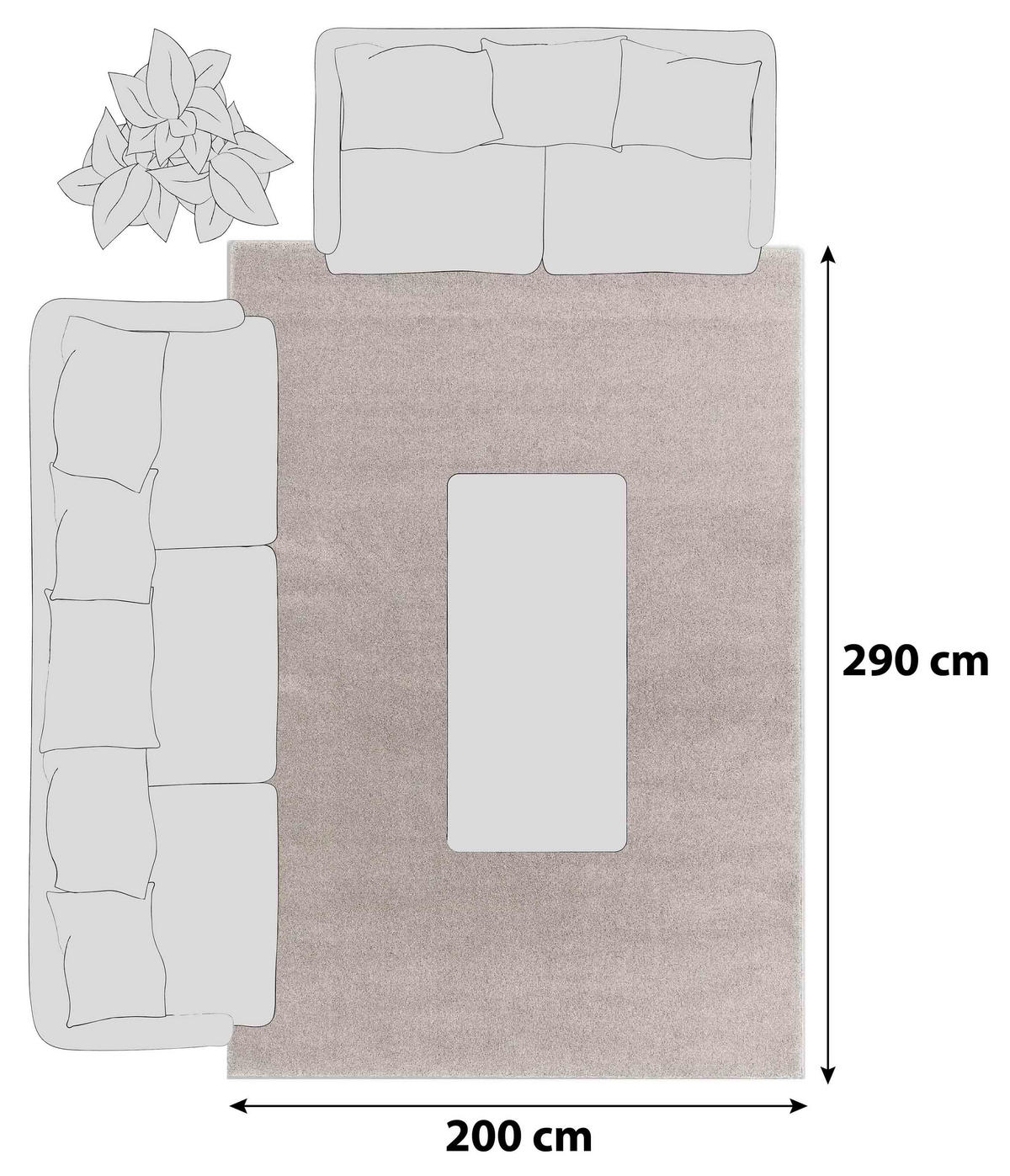HOCHFLORTEPPICH 200/290 cm Pure Beige  - Beige, KONVENTIONELL, Textil (200/290cm) - Schöner Wohnen