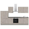 KÜCHENLEERBLOCK 330 cm   in Grau, Schieferfarben  - Schieferfarben/Edelstahlfarben, MODERN, Holzwerkstoff/Metall (330cm) - Nobilia