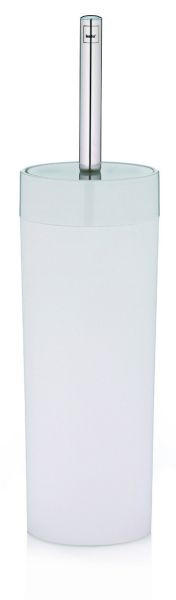 WC GARNITURA SA ČETKOM  bela  plastika  - bela/boja nerđajućeg čelika, Konvencionalno, metal/plastika (38/9cm) - Kela