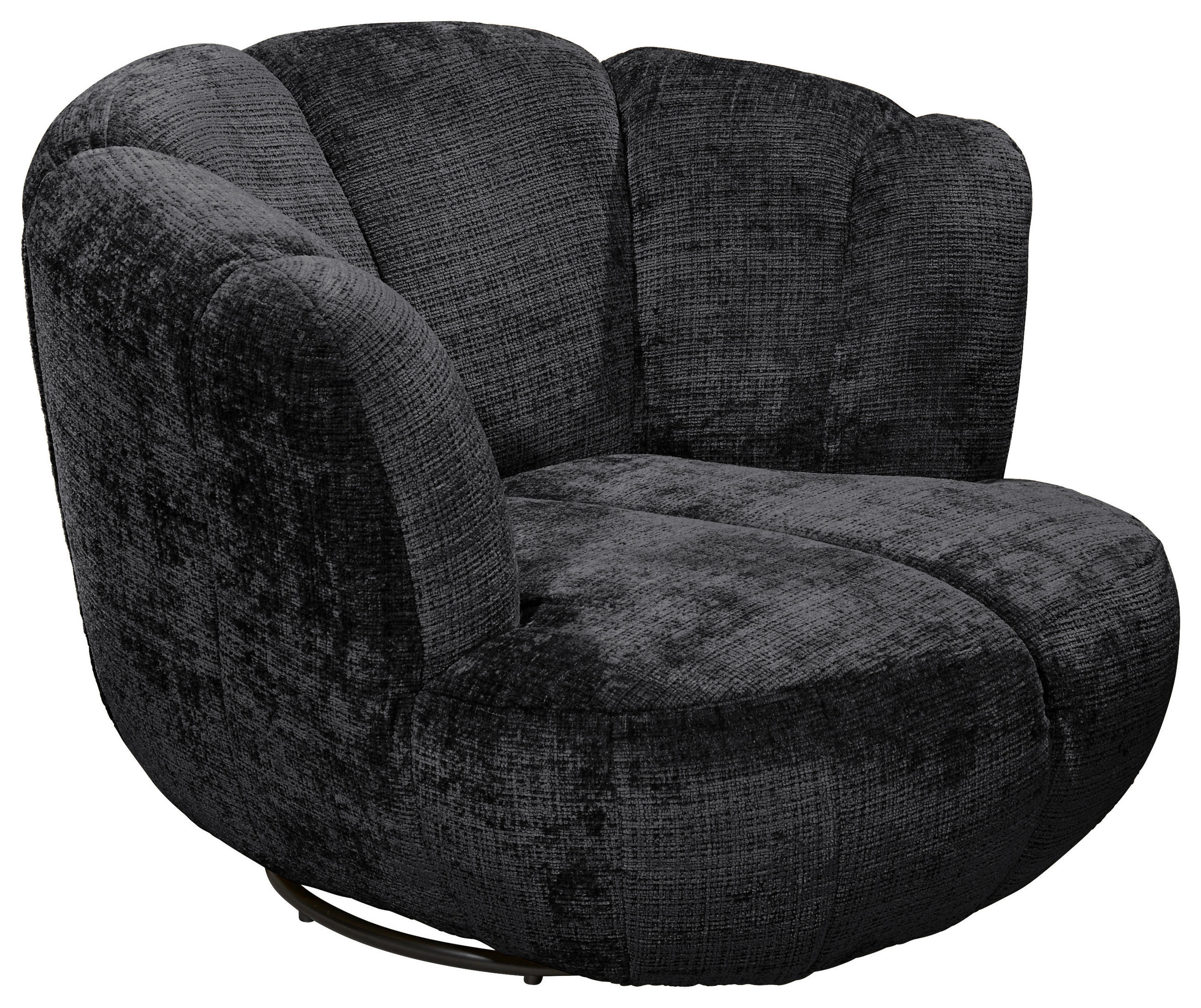 SESSEL in Chenille Schwarz  - Schwarz, KONVENTIONELL, Textil/Metall (101/69/107cm) - MID.YOU