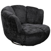 SESSEL in Chenille Schwarz  - Schwarz, Konventionell, Textil/Metall (101/69/107cm) - MID.YOU
