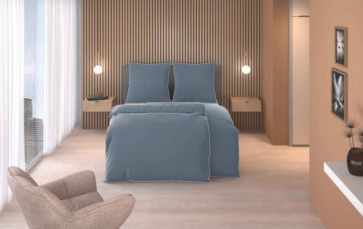 BETTWÄSCHE Calla Flachgewebe 135/200 cm  - Blau, Basics, Textil (135/200cm) - Dieter Knoll