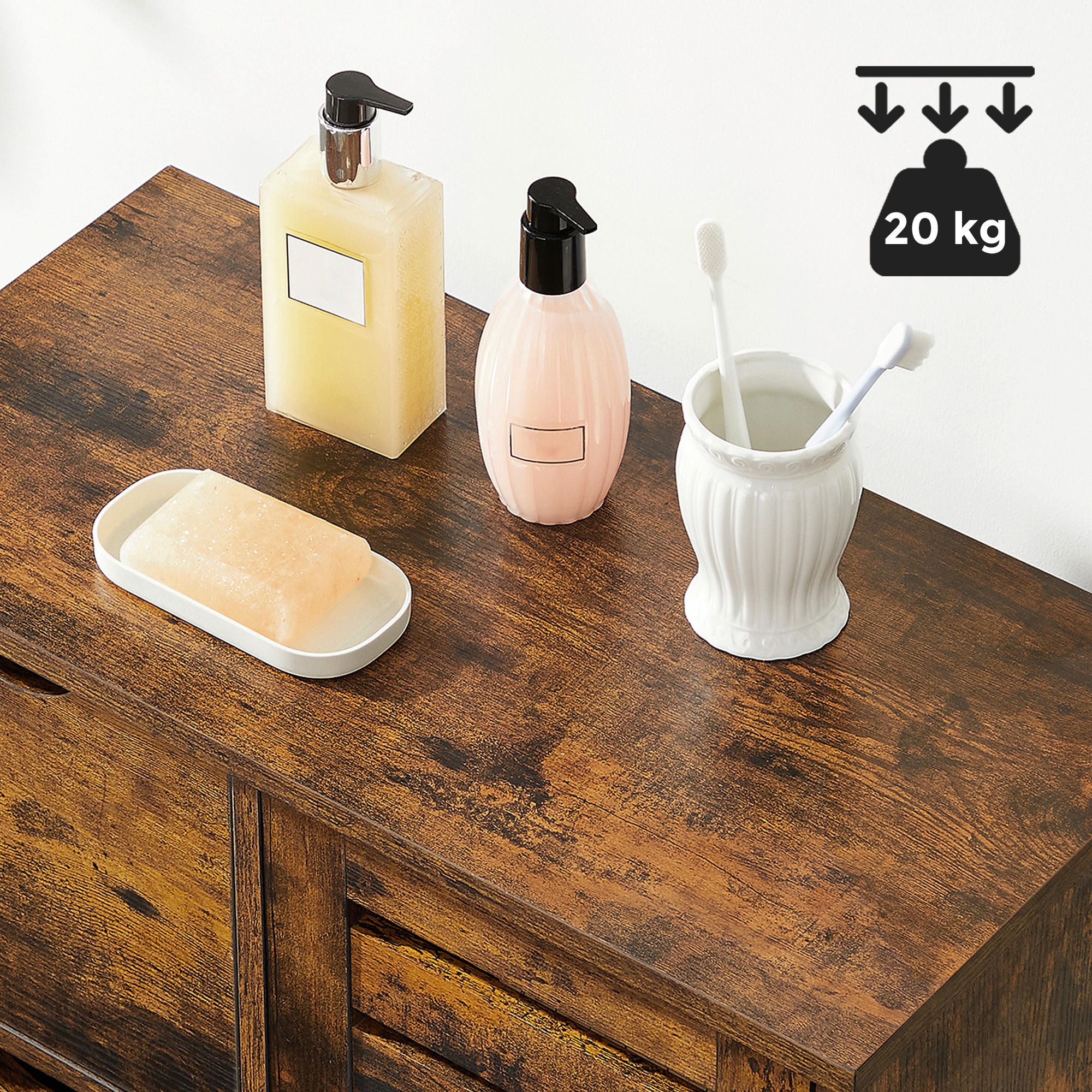 MIDISCHRANK 60/80/30 cm  - Schwarz/Braun, Trend, Holzwerkstoff/Kunststoff (60/80/30cm) - MID.YOU