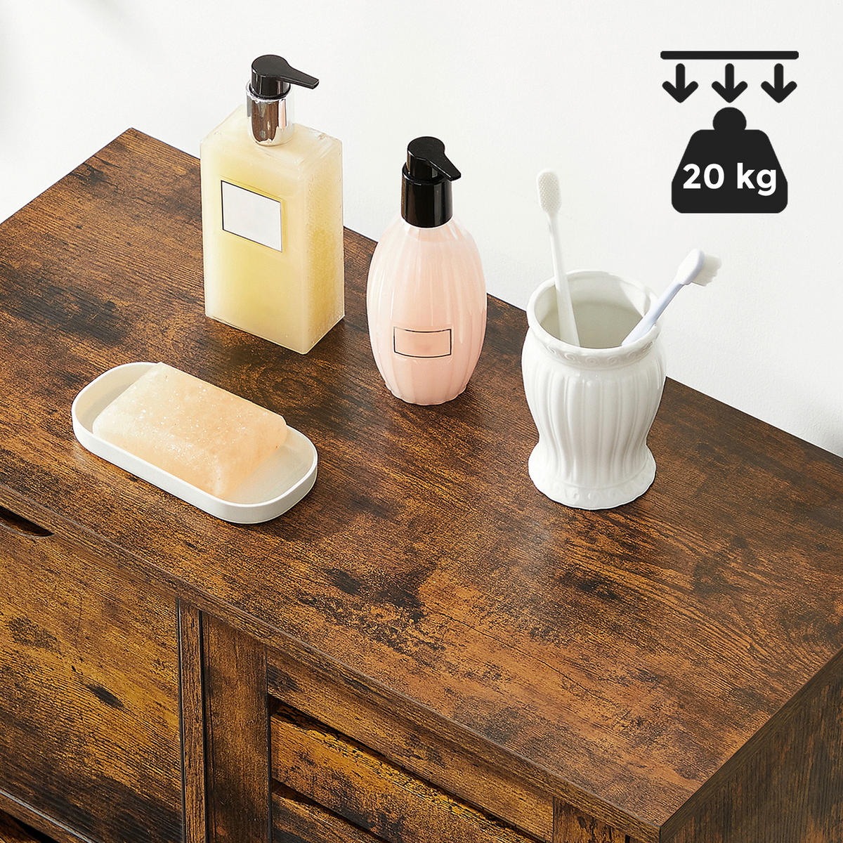 MIDISCHRANK 60/80/30 cm  - Schwarz/Braun, Trend, Holzwerkstoff/Kunststoff (60/80/30cm) - MID.YOU