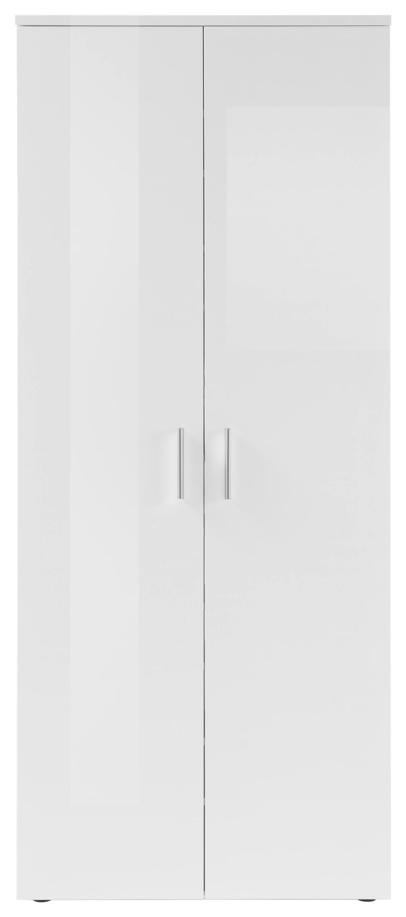 SCHUHSCHRANK Weiß  - Silberfarben/Weiß, Design, Holzwerkstoff/Kunststoff (80/190/35cm) - MID.YOU