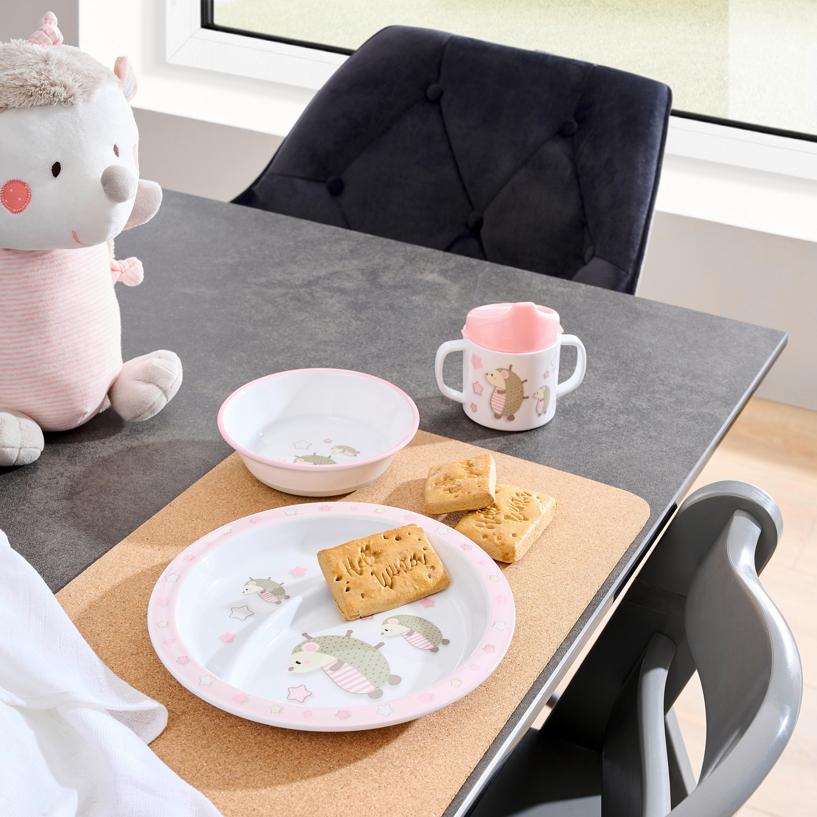 KINDERTELLER - Weiss/Rosa, Trend, Kunststoff (21,5cm) - My Baby Lou